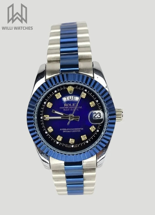 Ladies RLX Two-Tone Blue Day/Date Watch R-020
