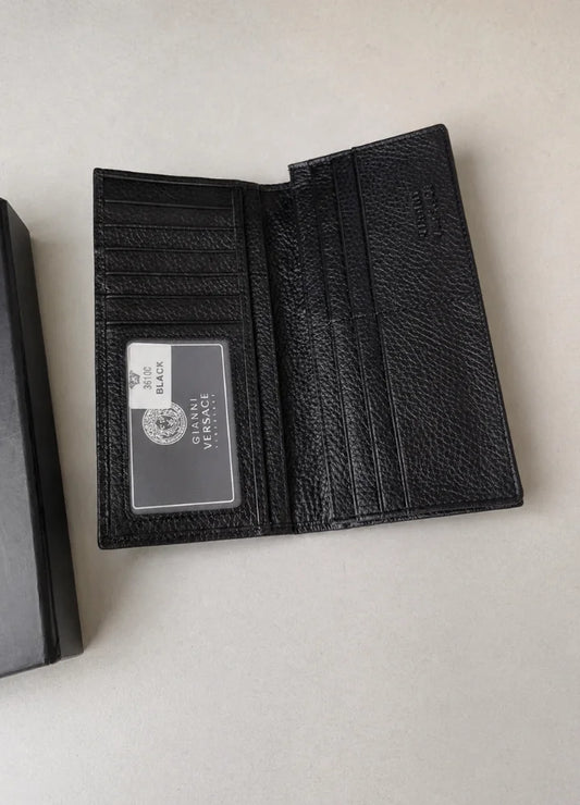V Signature Long Leather Wallet for Men Elegant Luxury Design WL-010