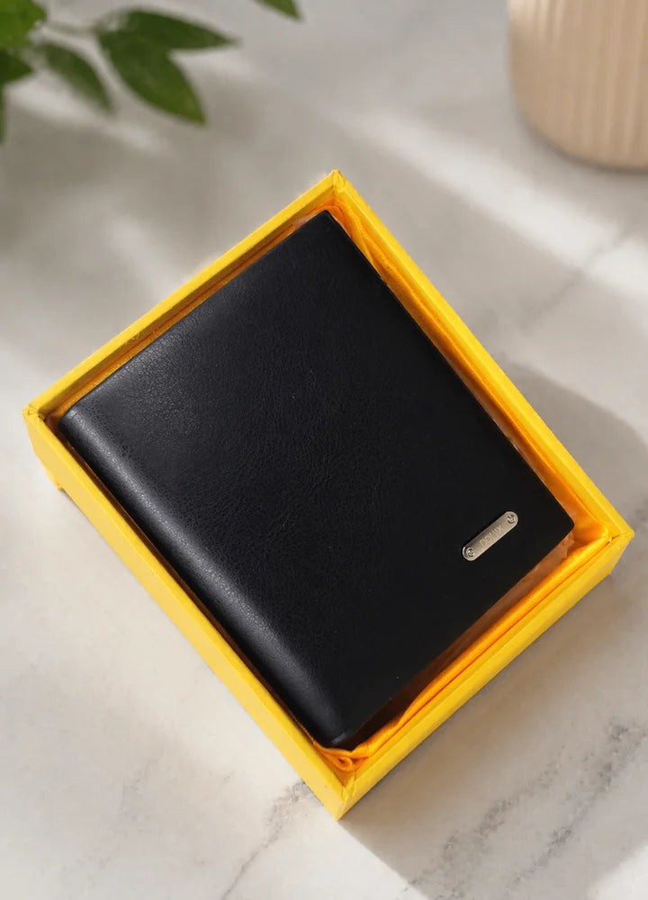 DOUX Luxury Black Leather Wallet for Men Stylish Bifold WL-001
