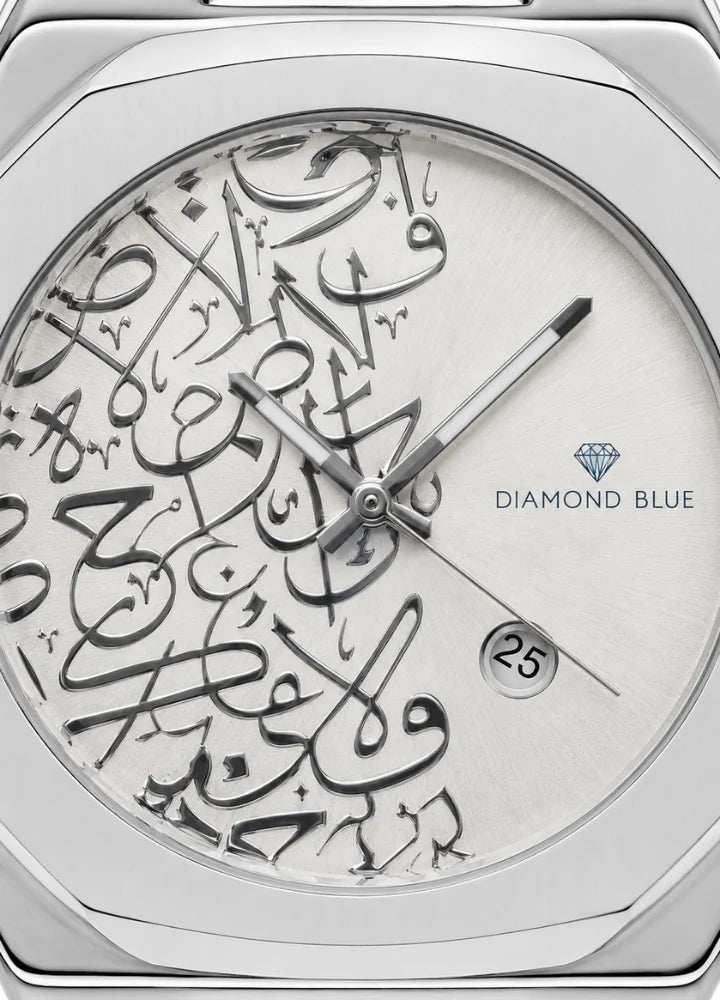 Diamond Blue Heritage Arabic Art Gray Dial Luxury Watch DI-013