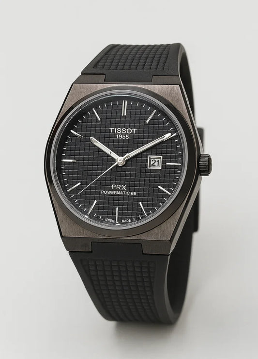 Sporty Sophistication Tisot PRX with Black Rubber Strap TK-005