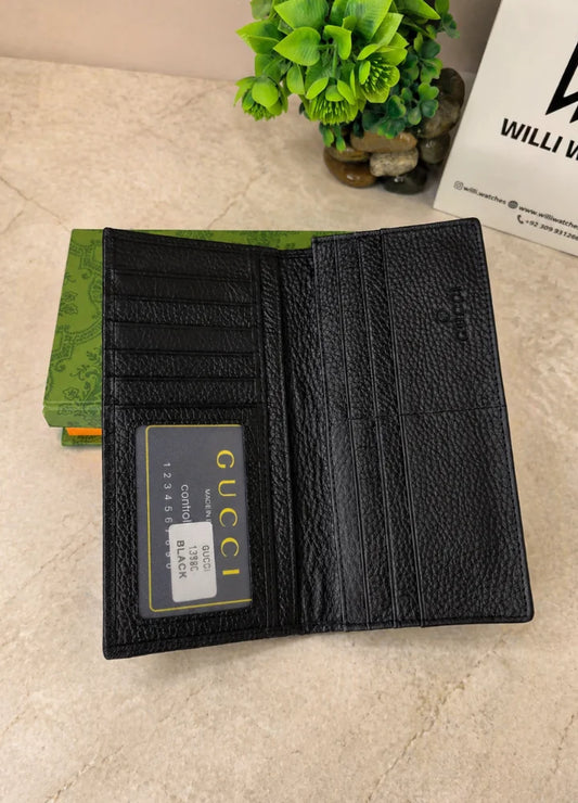 GG Embossed Leather Long Wallet for Men Luxury Executive Style WL-012
