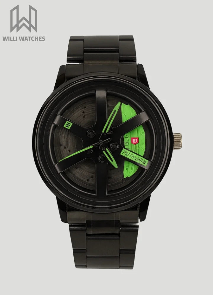 Baisheng Sports Watch - Green Rotating Wheel Rim B-002