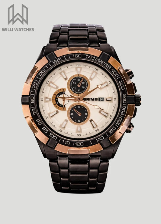 SKMEI Silver Watch: Elegant Golden White Dial S-005