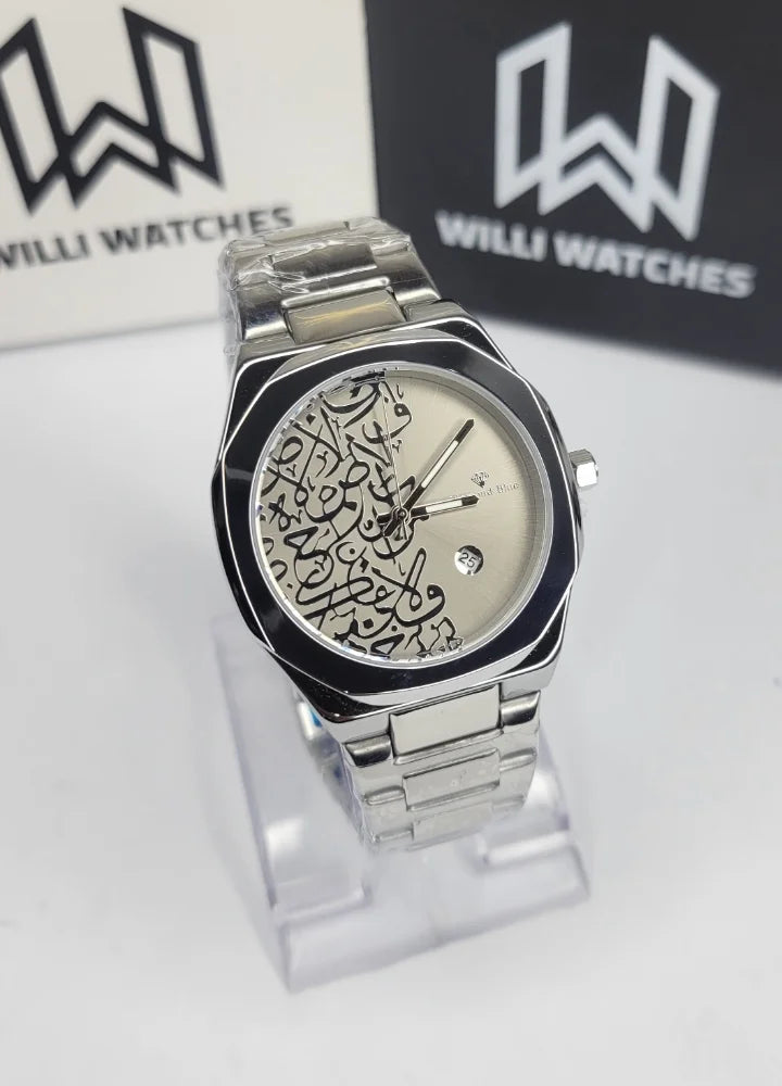 Diamond Blue Heritage Arabic Art Gray Dial Luxury Watch DI-013