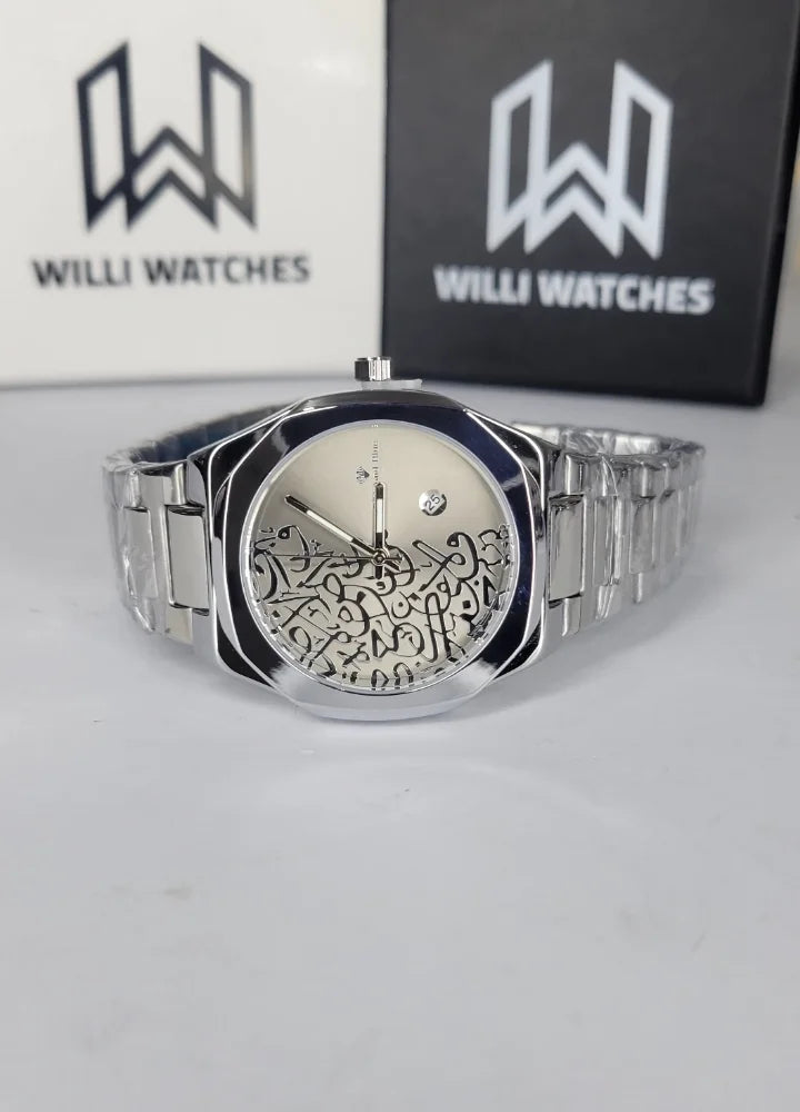 Diamond Blue Heritage Arabic Art Gray Dial Luxury Watch DI-013