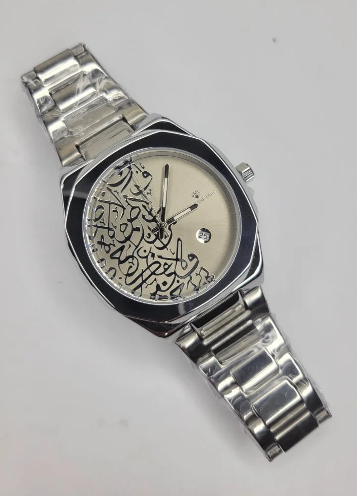 Diamond Blue Heritage Arabic Art Gray Dial Luxury Watch DI-013