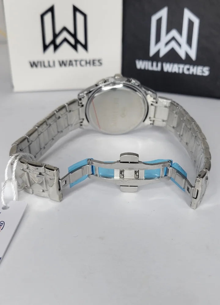 Bestwin Luxury Blue Dial Stainless Steel Chronograph Watch BS-007
