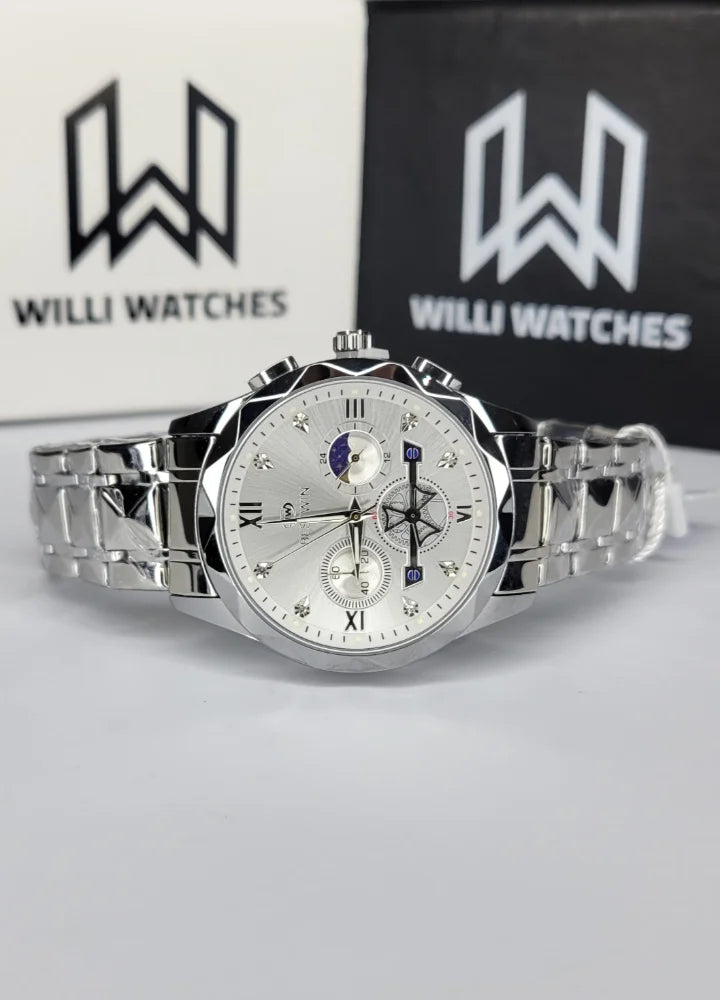 Bestwin Silver Dial Working Chronograph Men’s Watch BS-003