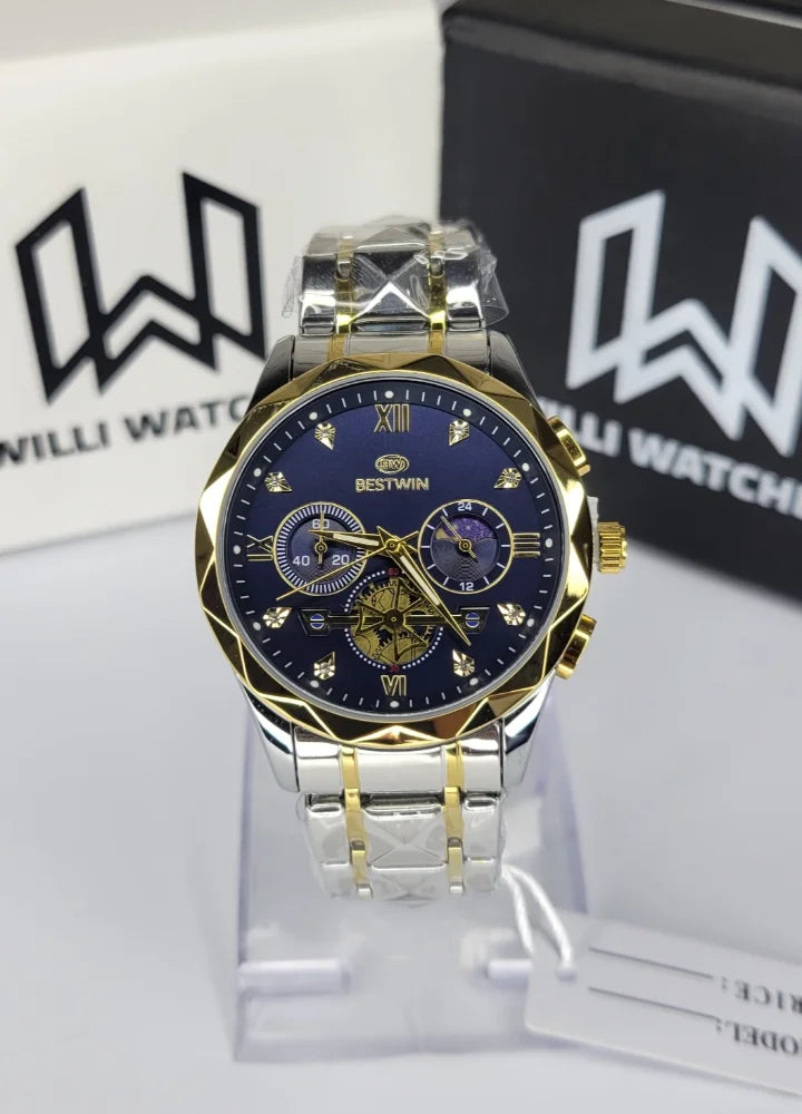 Bestwin Two-Tone Blue Working Chronograph Men’s Watch BS-001