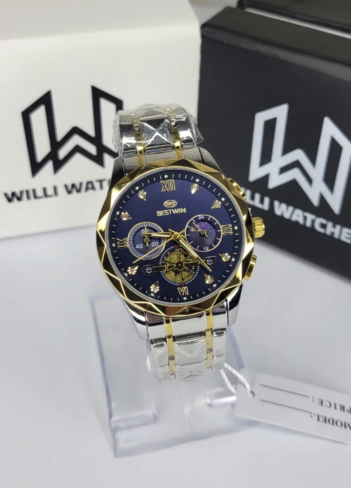 Bestwin Two-Tone Blue Working Chronograph Men’s Watch BS-001