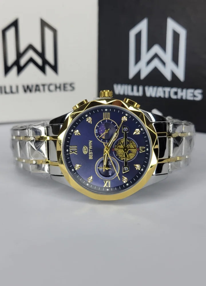 Bestwin Two-Tone Blue Working Chronograph Men’s Watch BS-001