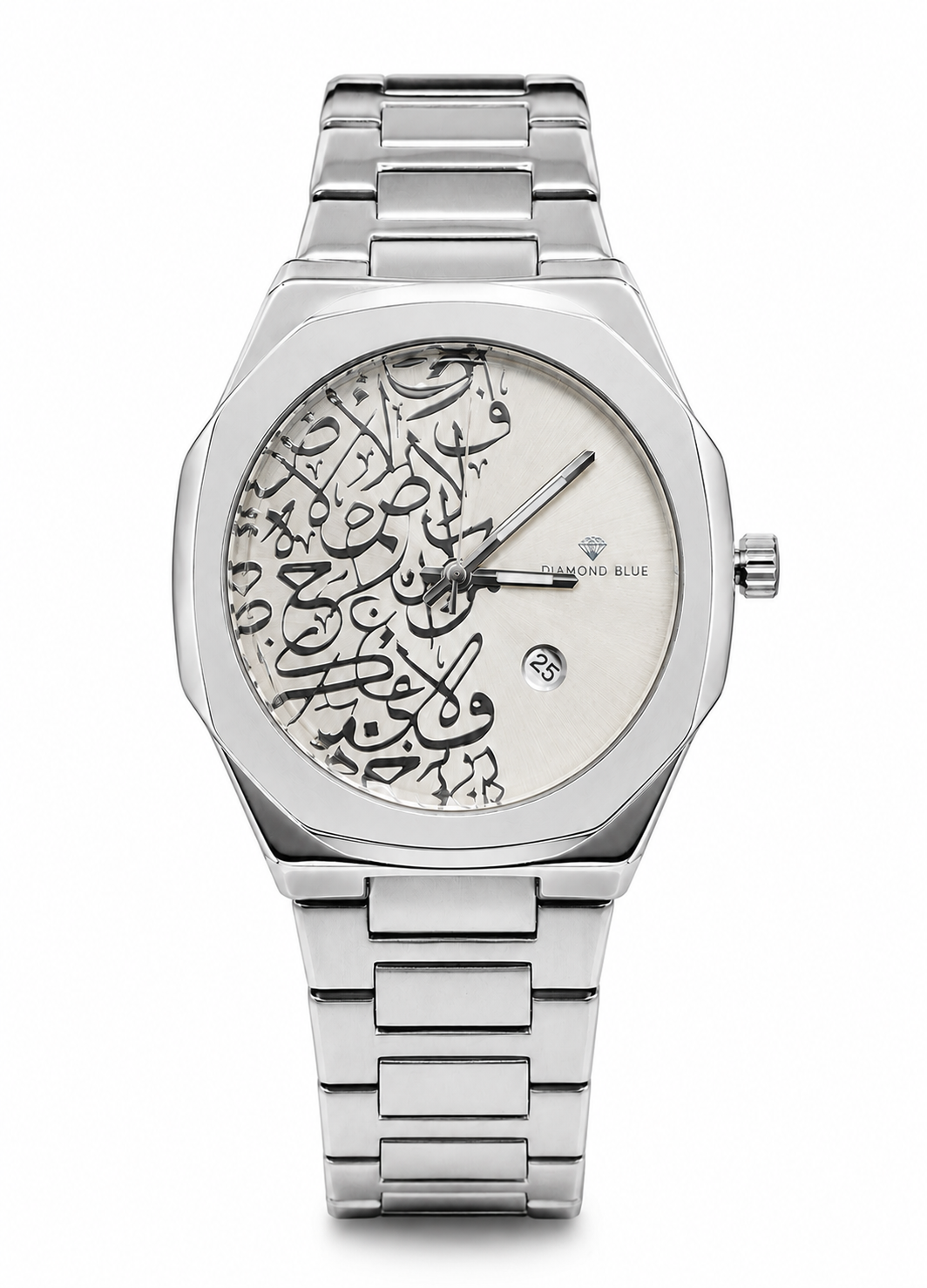 Diamond Blue Heritage Arabic Art Gray Dial Luxury Watch DI-013