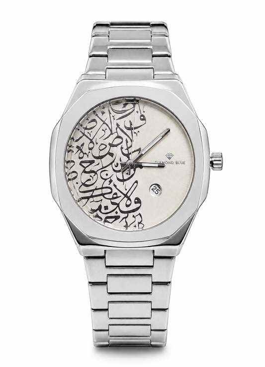 Diamond Blue Heritage Arabic Art Gray Dial Luxury Watch DI-013