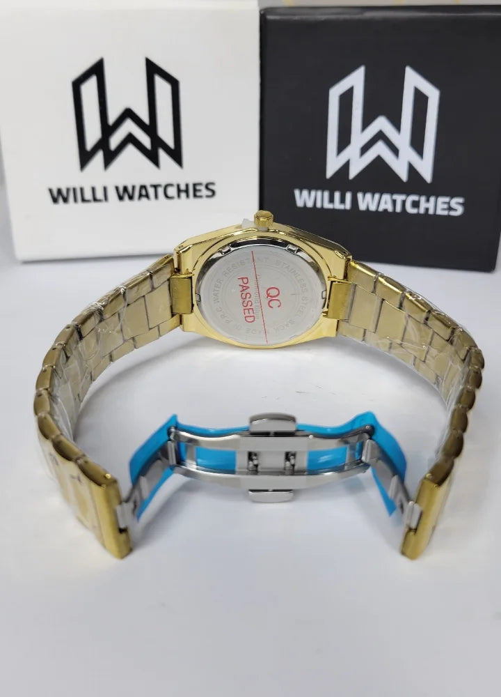 Diamond Blue Classic Gold Arabic Dial Watch DI-007