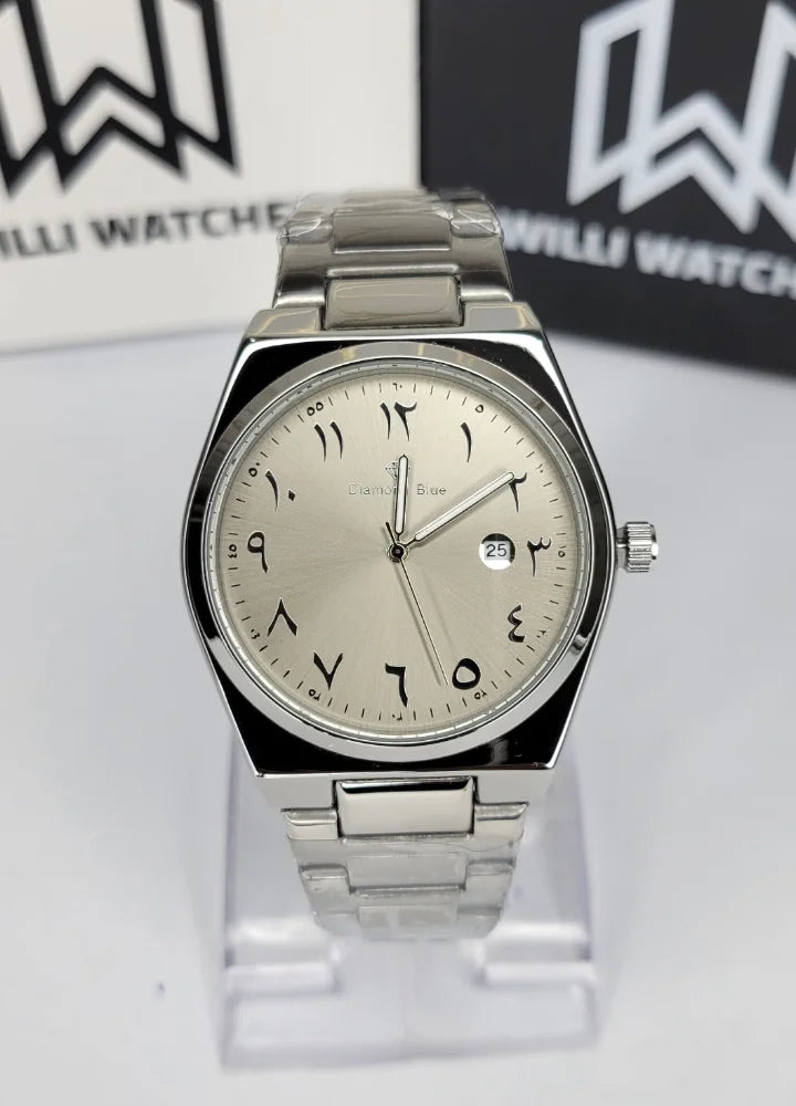 Diamond Blue Champagne Dial Silver Arabic Watch DI-011