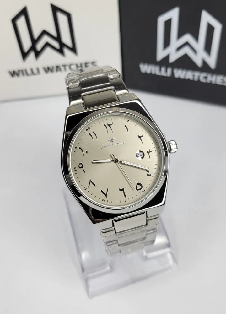 Diamond Blue Champagne Dial Silver Arabic Watch DI-011