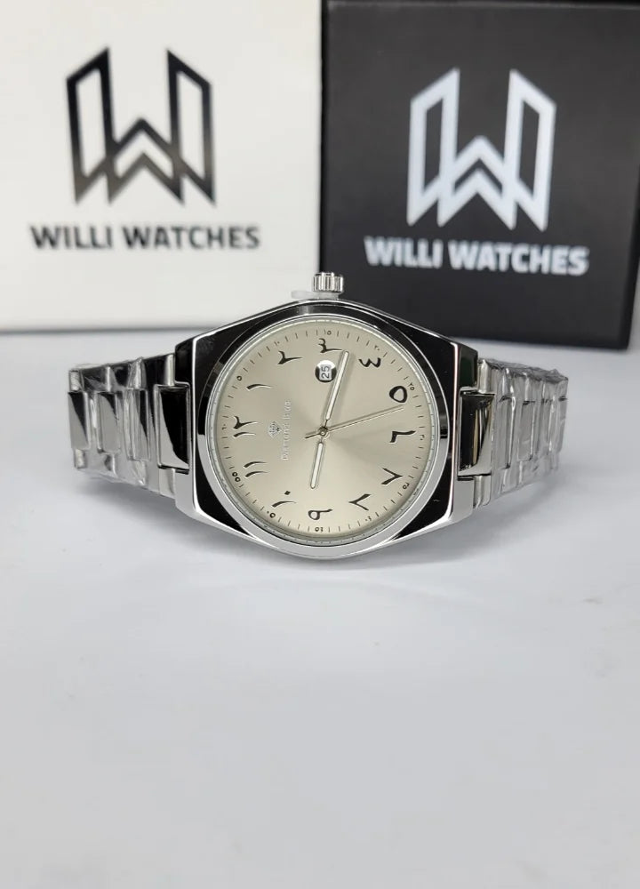 Diamond Blue Champagne Dial Silver Arabic Watch DI-011