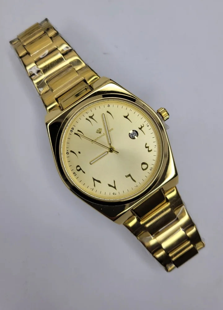 Diamond Blue Classic Gold Arabic Dial Watch DI-007