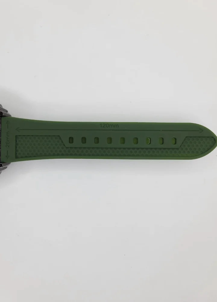 Executive Sports Chronograph Watch with Premium Green Silicone Strap SP-011