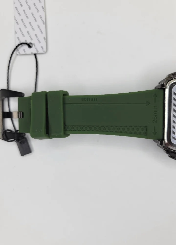 Executive Sports Chronograph Watch with Premium Green Silicone Strap SP-011