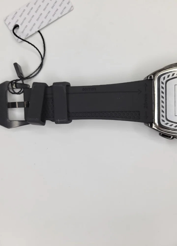 Executive Sports Chronograph Watch with Premium Black Silicone Strap SP-012