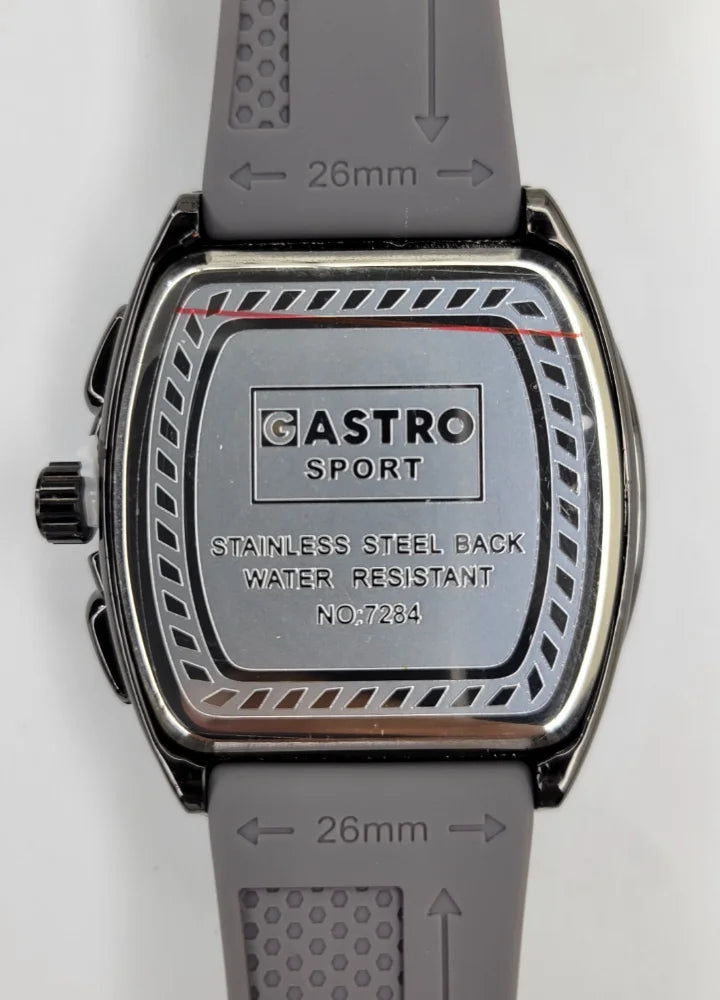Executive Sports Chronograph Watch with Premium Grey Silicone Strap SP-014