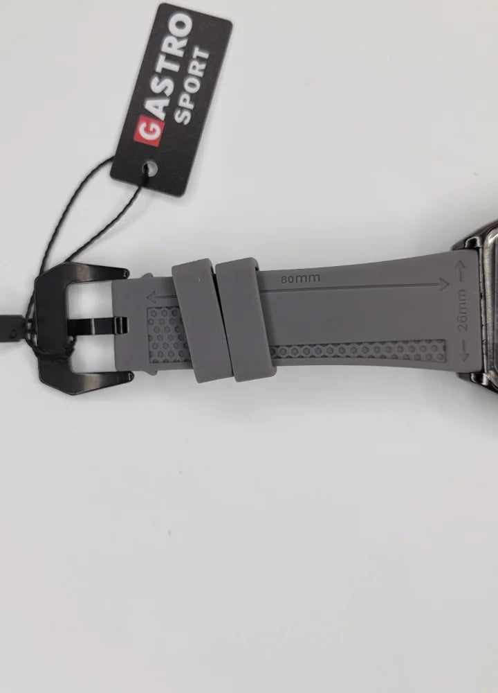 Executive Sports Chronograph Watch with Premium Grey Silicone Strap SP-014