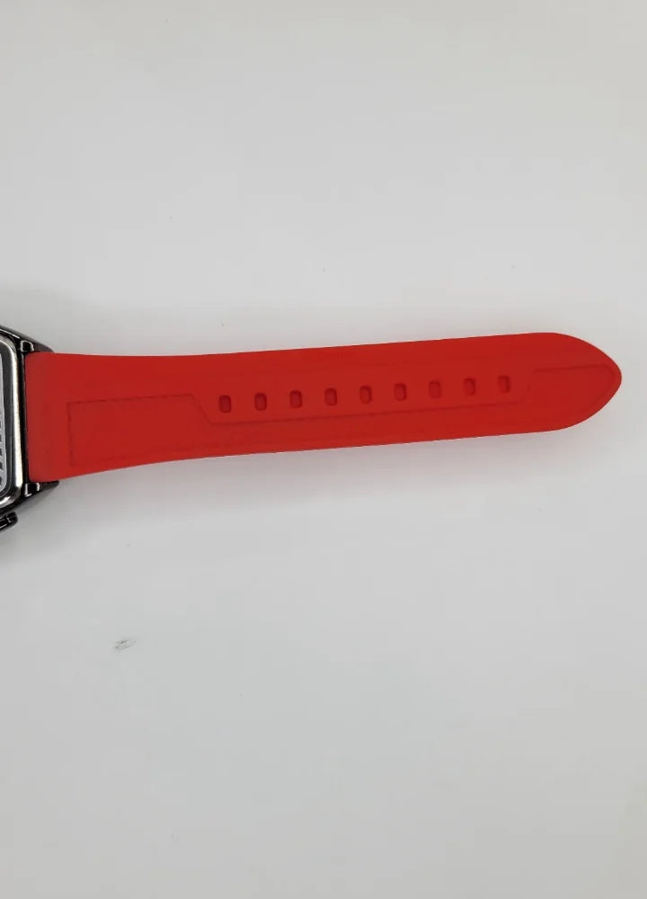 Executive Sports Chronograph Watch with Premium Red Silicone Strap SP-015