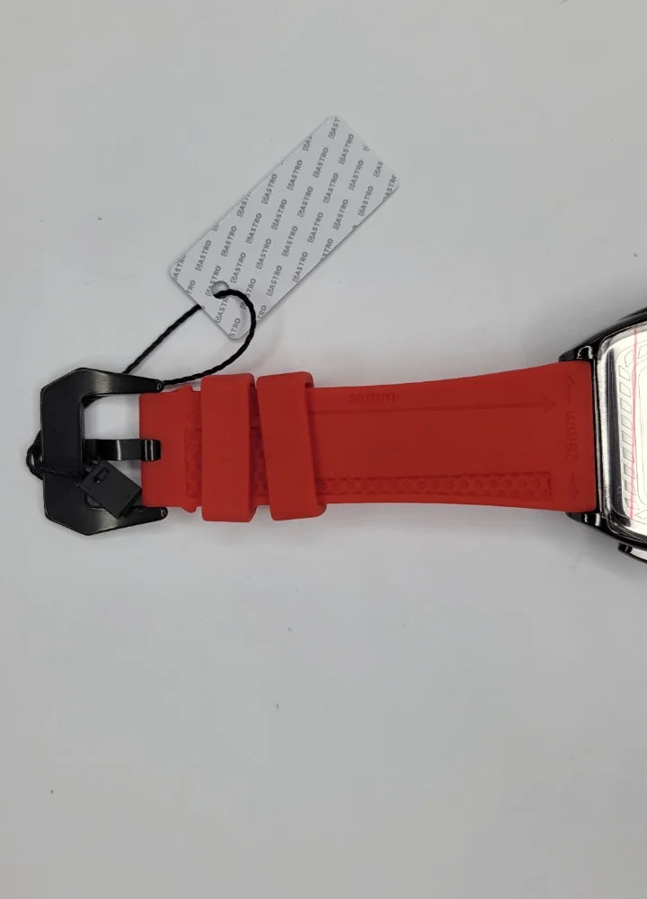 Executive Sports Chronograph Watch with Premium Red Silicone Strap SP-015