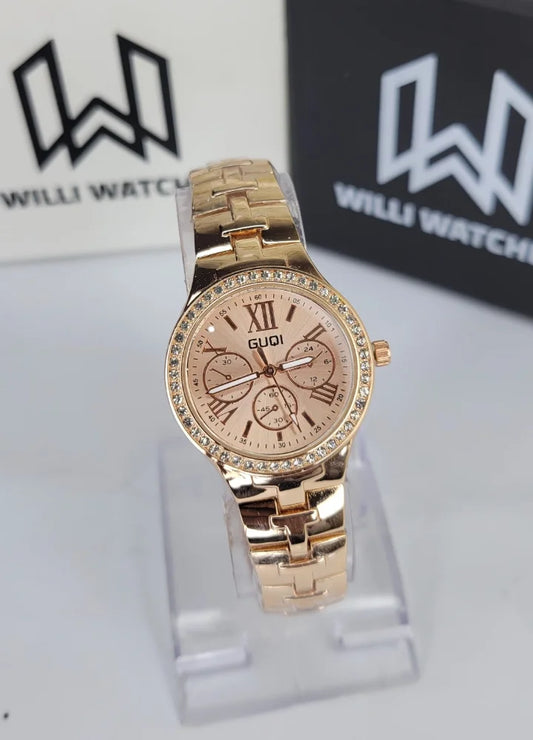 Elegance in Rose – GUQI Crystal Luxe Ladies Watch FM-024