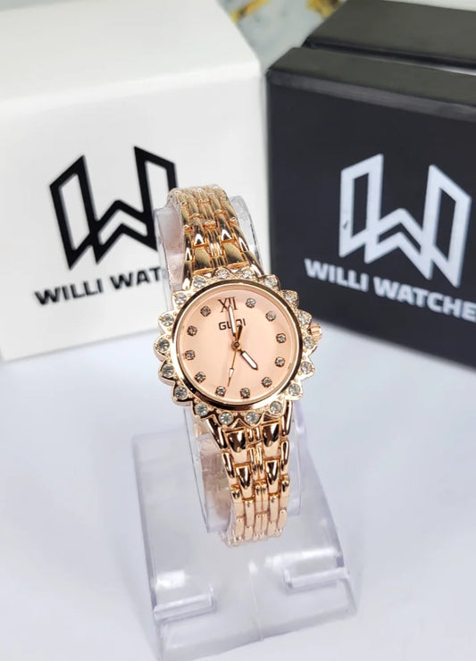 Timeless Glow – GUQI Rose Gold Diamond Watch FM-027