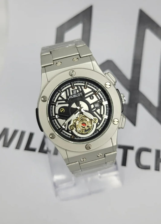 Hubl*t Matte Skeleton Watch with Date HB-008