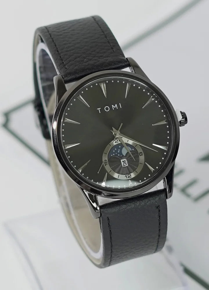 TOMI Executive Black Edition – Magnet Lock Business Timepiece TM-014