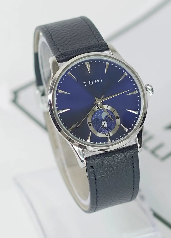 TOMI Premium Business Timepiece – All Blue Watch with Date & Magnet Lock TM-016
