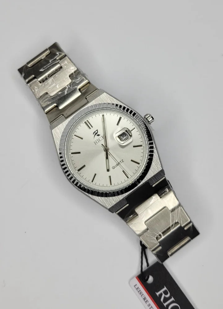 Rick Elegant Silver Quartz Men’s Watch with Date RC-001