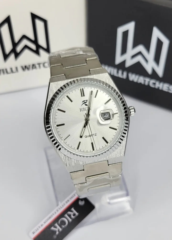 Rick Elegant Silver Quartz Men’s Watch with Date RC-001