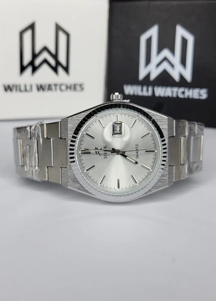 Rick Elegant Silver Quartz Men’s Watch with Date RC-001
