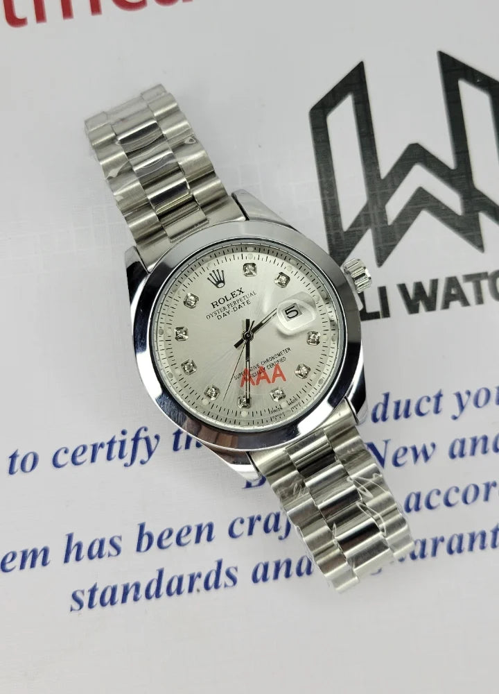 RLX Silver Men's Watch with Date R-010