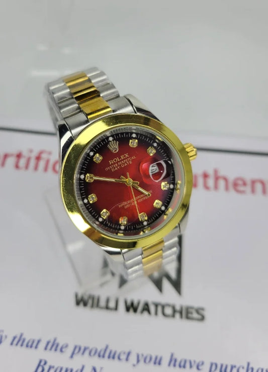 RLX Two-Tone Red Dial with Date R-005