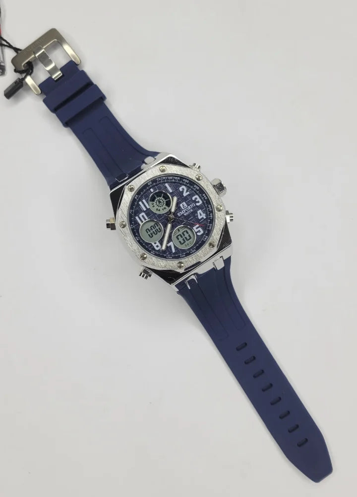 Emporio Stylish Blue Sports Watch Dual Display SP-005