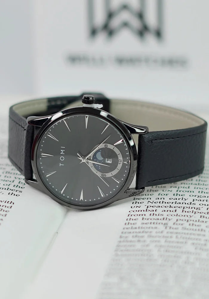 TOMI Executive Black Edition – Magnet Lock Business Timepiece TM-014