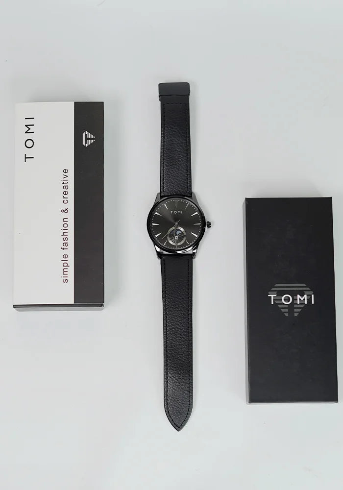 TOMI Executive Black Edition – Magnet Lock Business Timepiece TM-014