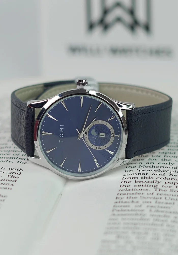 TOMI Premium Business Timepiece – All Blue Watch with Date & Magnet Lock TM-016