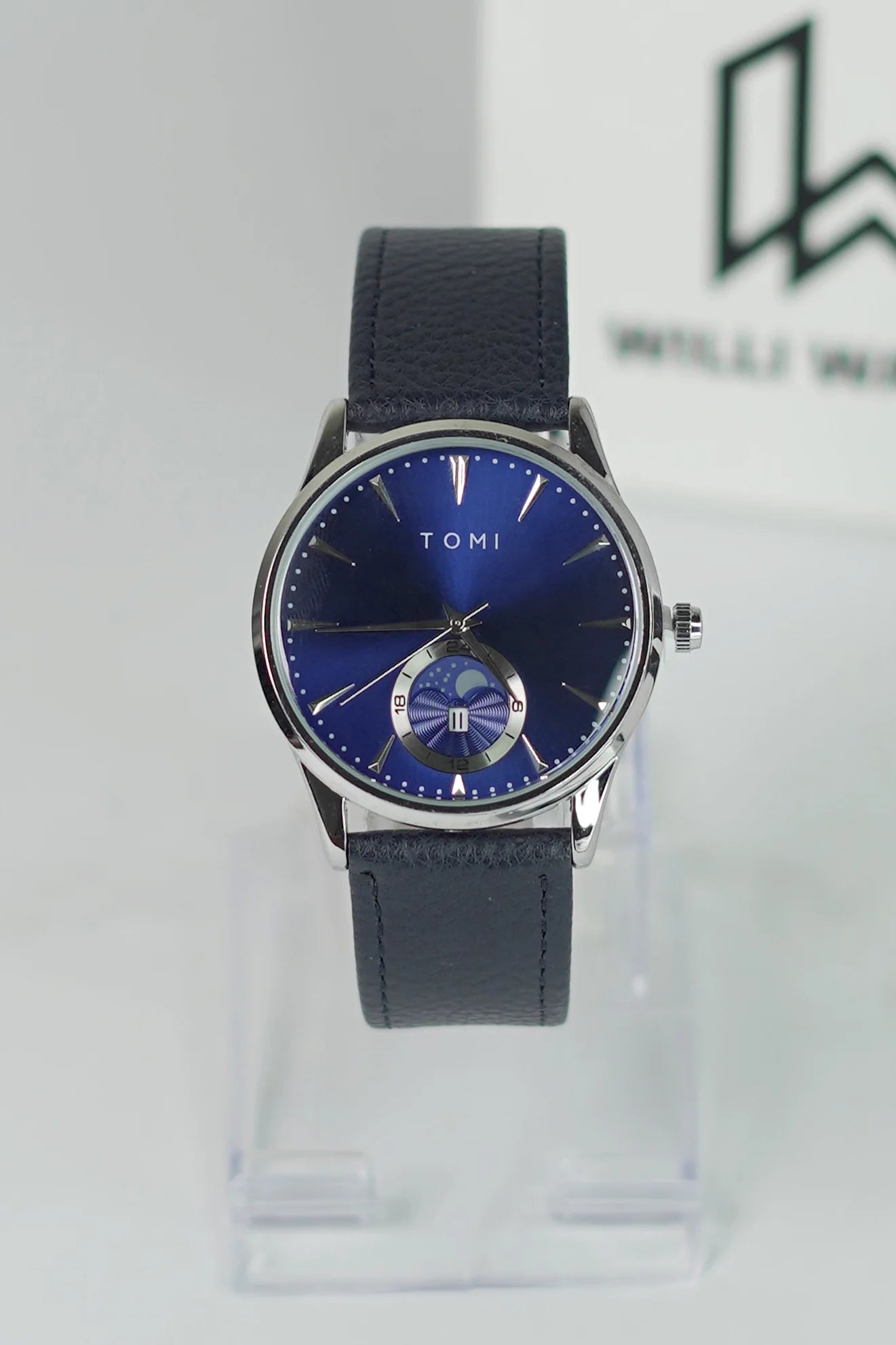 TOMI Premium Business Timepiece – All Blue Watch with Date & Magnet Lock TM-016