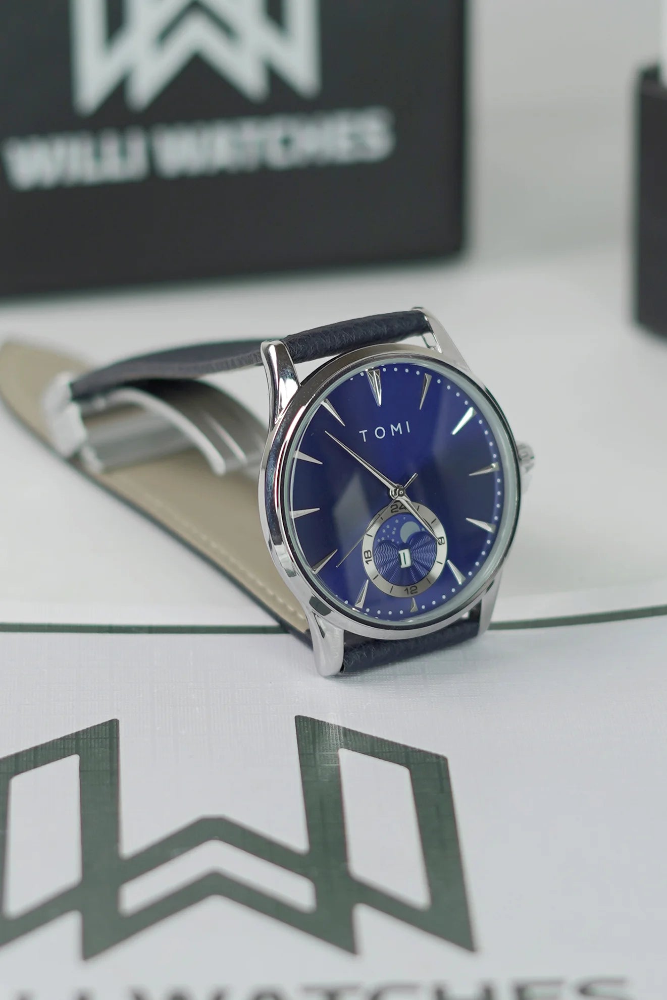 TOMI Premium Business Timepiece – All Blue Watch with Date & Magnet Lock TM-016