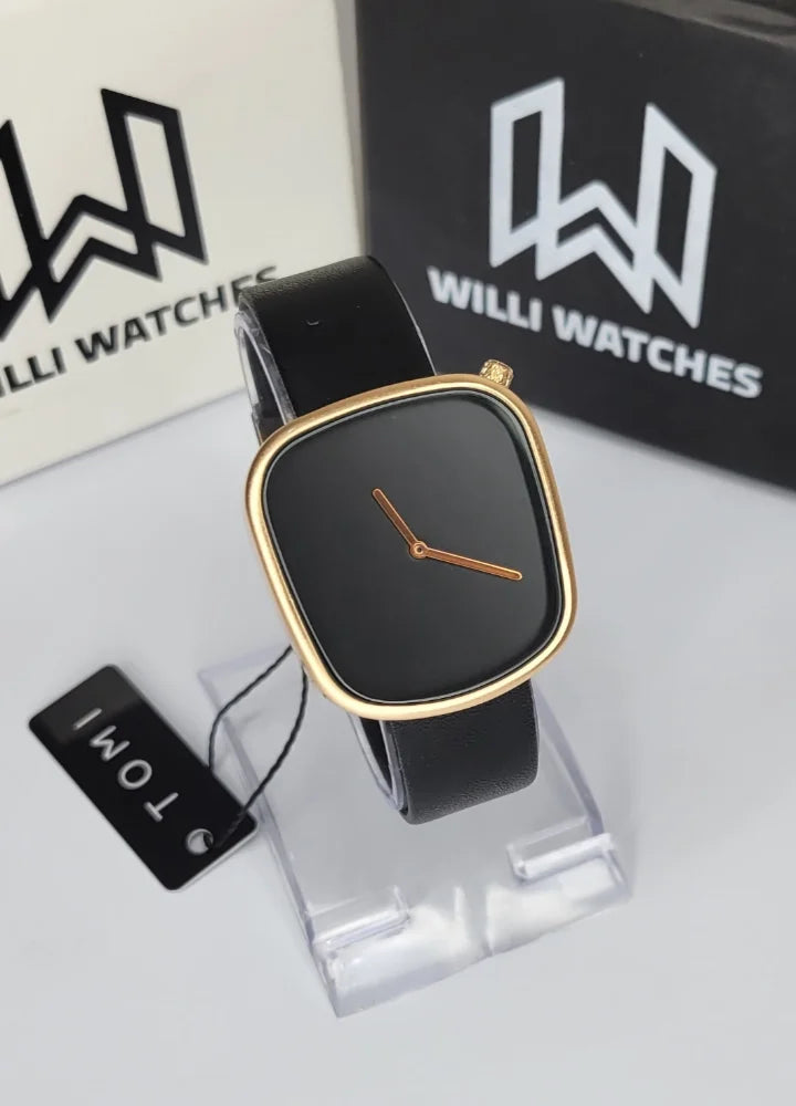 Unisex Premium Watch – Black Dial & Gold Case TM-023