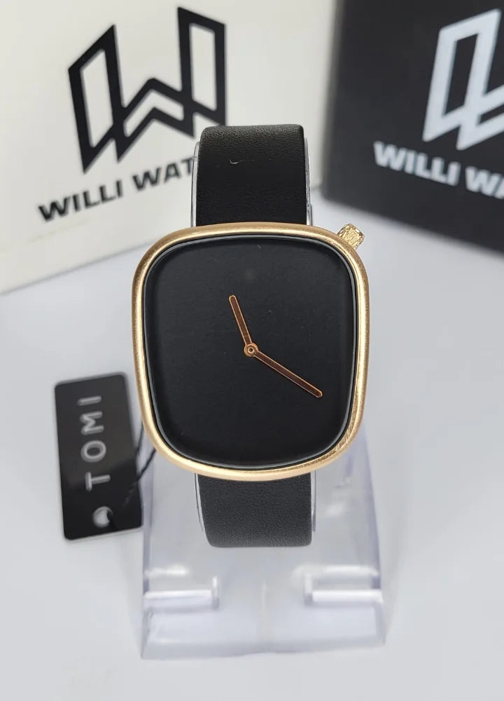 Unisex Premium Watch – Black Dial & Gold Case TM-023
