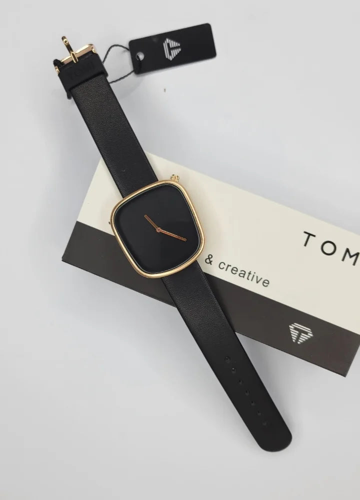 Unisex Premium Watch – Black Dial & Gold Case TM-023
