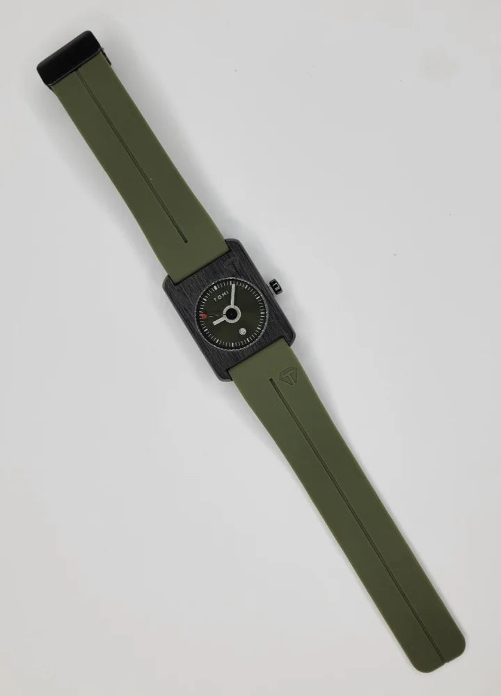 TOMI Unisex Magnet Watch – Green Strap, Date Display TM-025